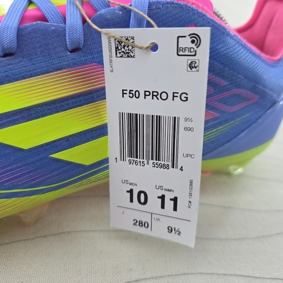 Adidas Mens Adizero F50 Pro FG Celestial Victory Pack Purple Cleats IE1285 Sz 10 main image 7